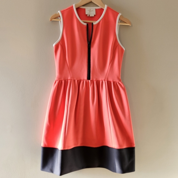 Kate Spade Women's Sleeveless Zipper Pockets Mini Orange Dress Size 4. - Picture 2 of 16